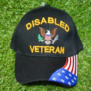 U.S. Disabled Veteran Hat. Embroidered Disabled Veteran Cap. Adjustable Hat for Veterans, Soldiers, and Patriotic Supporters. Gift for Dad