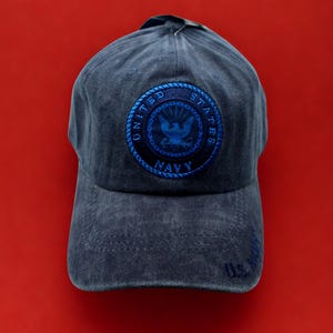U.S. Navy Hat. Officially Licensed U.S. Navy Cap. Adjustable Navy Blue Baseball Hat. Washed Cap. U.S. Navy Hat. Military Gift. Veterans Day