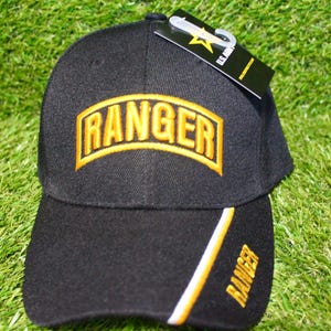 U.S. Army Rangers Hat. Officially Licensed U.S. Army Rangers Cap. Adjustable Black Hat. Military Gift. Veterans Day. U.S. Army Rangers