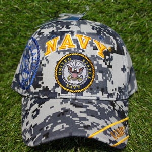 U.S. Navy Baseball Hat. Officially Licensed U.S. Navy Cap. Adjustable Camo Cap. Military Hat. Military Gift. Veterans Day. U.S. Navy Cap