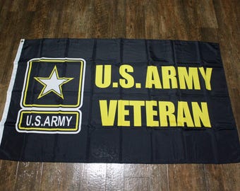Bandera de veterano del Ejército de EE. UU. de 3x5 pies. Bandera oficial de veterano del Ejército de EE. UU. Regalo militar para veteranos, miembros del servicio militar y familias militares.
