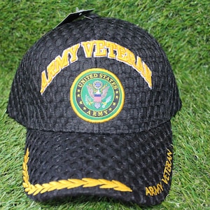 U.S. Army Veteran Hat. Officially Embroidered Military Cap. Adjustable Hat for Veterans, Soldiers, and Patriotic Supporters. Military Gift