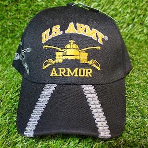 U.S. Army Armor Hat. Officially Licensed U.S. Army Armor Cap. Adjustable Hat for Veterans, Soldiers, and Patriotic Supporters. Military Gift