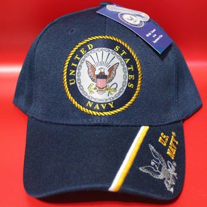 U.S. Navy Hat. Officially Licensed U.S. Navy Cap - Adjustable Baseball Hat for Navy Members and Veterans. Military Hat Perfect Military Gift