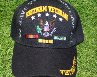 Vietnam War Veteran Hat. Embroidered Vietnam Veteran Cap. Adjustable Cap for Veterans and Military Supporters. Military Gift for Veterans