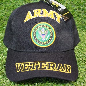Casquette de vétéran de l'armée américaine. Casquette militaire officiellement brodée. Casquette réglable pour vétérans, soldats et partisans patriotiques. Cadeau militaire