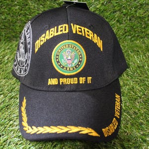 U.S. Army Disabled Veteran Hat. Embroidered Military Cap. Adjustable Hat for Veterans, Soldiers, and Patriotic Supporters. Military Gift