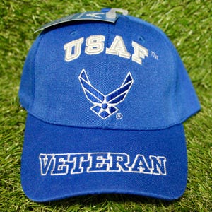 U.S. Air Force Veteran Hat. Officially Licensed USAF Veteran Cap. Adjustable Light Blue Hat for Air Force Members and Veterans.Military Gift