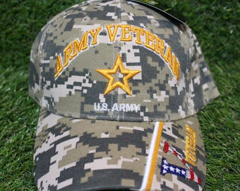 U.S. Army Veteran Baseball Hat. Officially Licensed U.S. Army Veteran Cap. Adjustable Camo Hat. Military Gift. U.S. Army Veteran