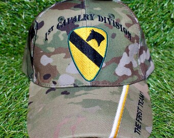 90s Camo Field Jacket U.S. Army 1st Cavalry Division Patch Woodland