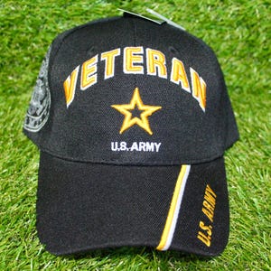 Casquette de vétéran de l'armée américaine. Casquette de l'armée américaine sous licence officielle. Casquette réglable pour vétérans, soldats et partisans patriotiques. Cadeau militaire