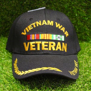 Vietnam War Veteran Hat – Embroidered Military Tribute Cap – Adjustable Baseball Cap for Veterans, Military Supporters, and Patriotic Gifts