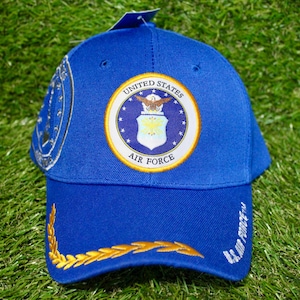 U.S. Air Force Hat. Officially Licensed USAF Baseball Cap. Adjustable Light Blue Hat. Veterans Day. Military Hat. Military Gift. USAF Hat
