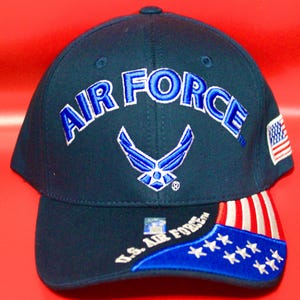 U.S. Air Force Baseball Hat. Officially Licensed U.S. Air Force Cap. Adjustable Navy Blue Hat. Military Gift. USAF Cap. Veterans Day