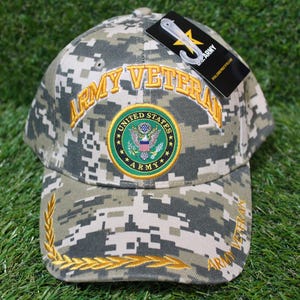 U.S. Army Veteran Hat. Officially Embroidered Military Cap. Adjustable Hat for Veterans, Soldiers, and Patriotic Supporters. Military Gift