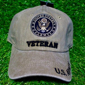 Casquette de vétéran de l'armée américaine. Casquette de vétéran de l'armée américaine sous licence officielle. Bonnet kaki réglable pour vétérans, soldats et partisans patriotiques. Cadeau