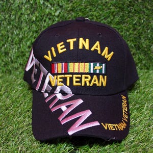 Vietnam War Veteran Hat. Vietnam Veteran Cap. Adjustable Black Hat. Christmas Gift. Vietnam Veteran Hat. Vietnam War Veteran