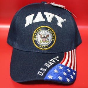 U.S. Navy Baseball Hat. Officially Licensed U.S. Navy Cap. Adjustable Navy Blue Hat. Military Gift. American Flag Hat. Veterans Day. Gift