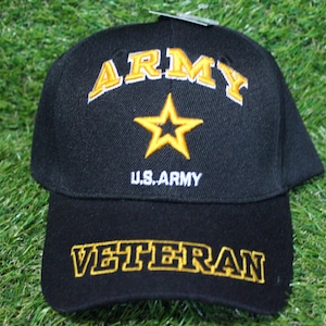Casquette de vétéran de l'armée américaine. Casquette militaire officiellement brodée. Casquette réglable pour vétérans, soldats et partisans patriotiques. Cadeau militaire