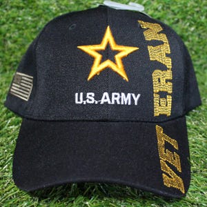 Casquette de vétéran de l'armée américaine. Casquette militaire officiellement brodée. Casquette réglable pour vétérans, soldats et partisans patriotiques. Cadeau militaire