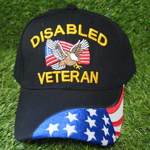 U.S. Disabled Veteran Hat. Embroidered Disabled Veteran Cap. Adjustable Hat for Veterans, Soldiers, and Patriotic Supporters. Military Gift