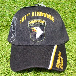 U.S. Army 101st Airborne Division Hat. Officially Licensed U.S. Army 101st Airborne Division Cap. Black Hat. Veterans Day. Military Gift.