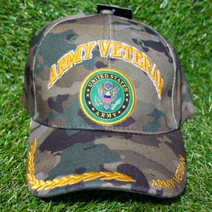 U.S. Army Veteran Hat. Officially Licensed U.S. Army veteran Cap. Adjustable Hat for Veterans, Soldiers, and Patriotic Supporters. Gift