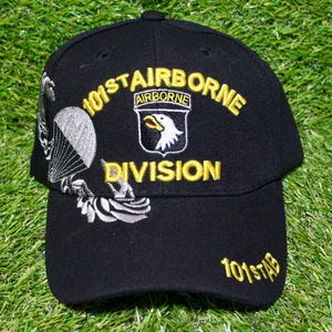 U.S. Army 101st Airborne Division Hat. Officially Licensed U.S. Army 101st Airborne Division Cap. Black Hat. Veterans Day. Military Gift.