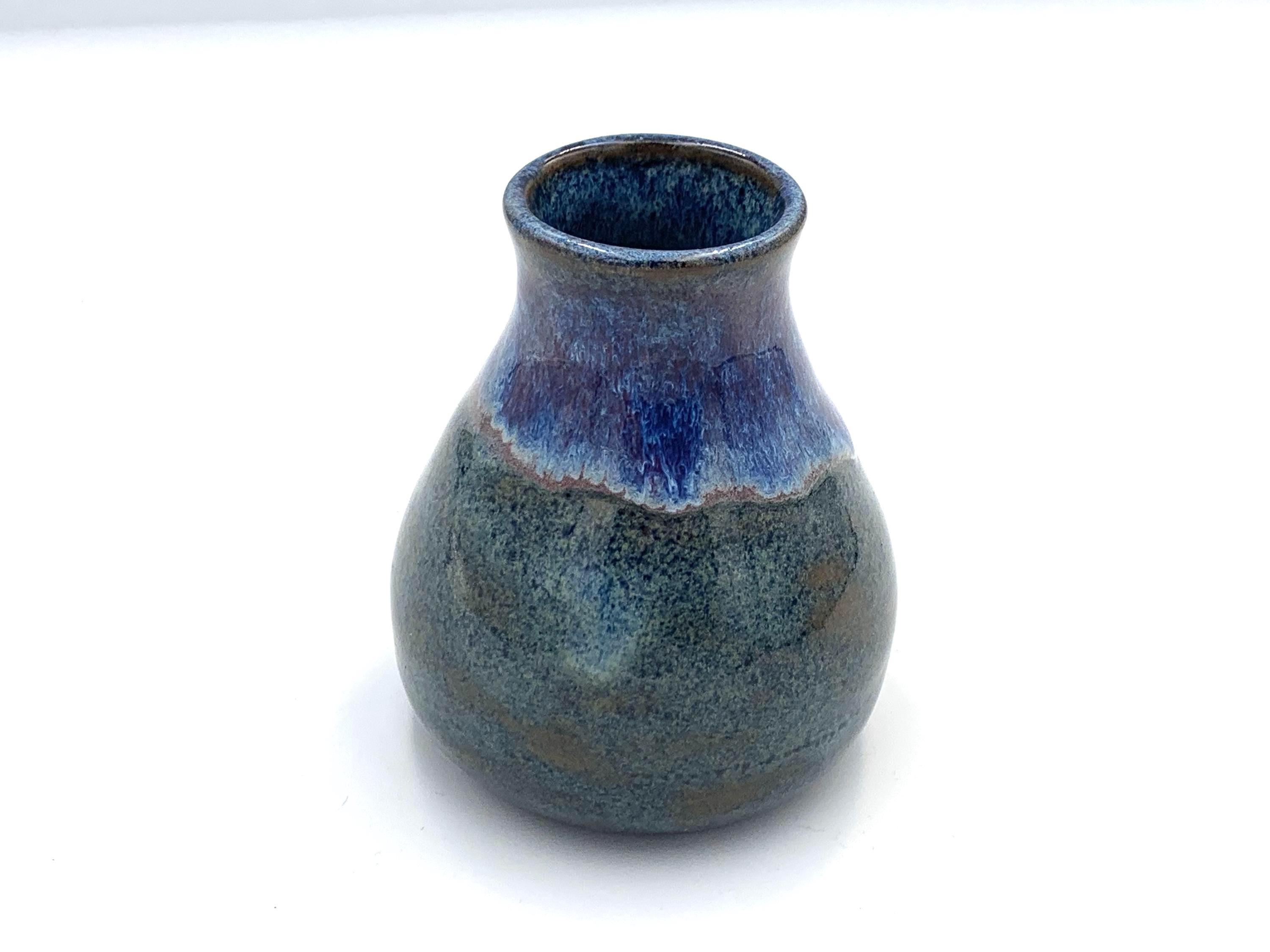 Rustic Blue With Purple Ceramic Tall Vase - Etsy