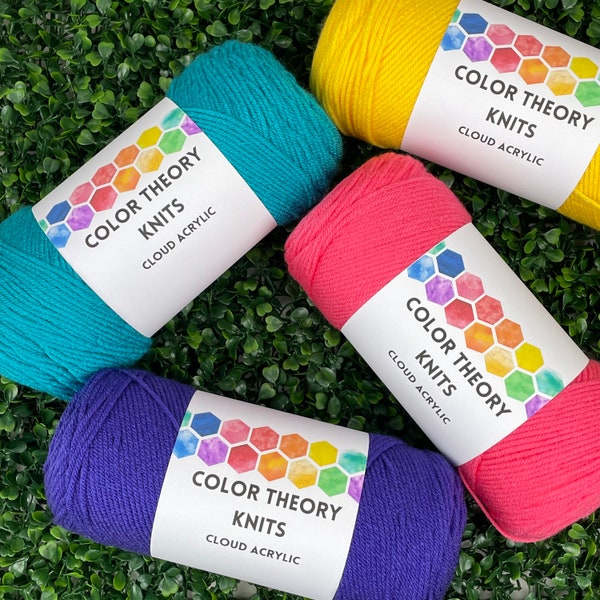 ColorTheory Cloud Acrylic Yarn. Worsted Weight. 300 grams. Incredibly soft, 100% USA Acrylic. Machine Washable.