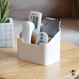 TV remote Control Holder, Remote Control Organizer, Remote Daddy for Living Room Storage, Modern Black & White