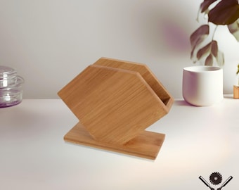 Bamboo Napkin Holder,  Handcrafted Napkin Holder, Bamboo Tissue Holder,  for Dining Table, Kitchen, & Home Décor | Rustic