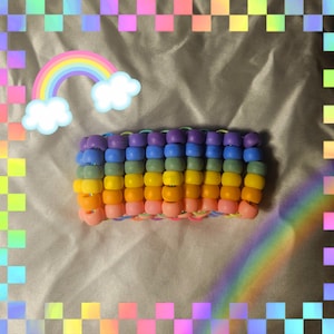 Pastel Handmade Rainbow Kandi Cuff