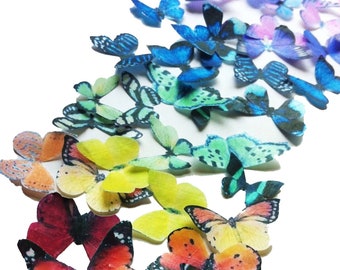 24 ESSBARE Schmetterlinge Das Original - kleine sortierte Regenbogen - Kuchen- und Cupcake-Dekorationen - Lebensmitteldekorationen - PRECUT und bereit für uns