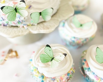 24 EDIBLE Pastel Butterflies  -  Cake & Cupcake toppers - Food Decorations - PRECUT and Ready to Use- Choice of color