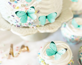 24 EDIBLE Pastel Butterflies  -  Cake & Cupcake toppers - Food Decorations - PRECUT and Ready to Use- Choice of color