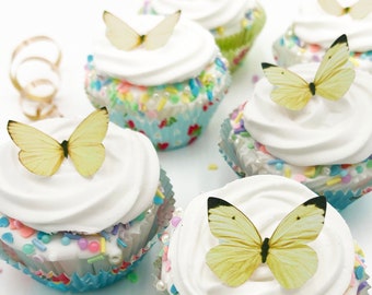 24 EDIBLE Pastel Butterflies  -  Cake & Cupcake toppers - Food Decorations - PRECUT and Ready to Use- Choice of color