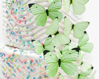 Wedding Cake Topper Edible Butterflies Pastel Choice of Color -  set of 15 - Cake & Cupcake Toppers - Food Decoration