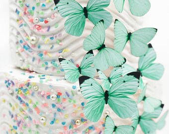 Wedding Cake Topper Edible Butterflies Pastel Choice of Color -  set of 15 - Cake & Cupcake Toppers - Food Decoration