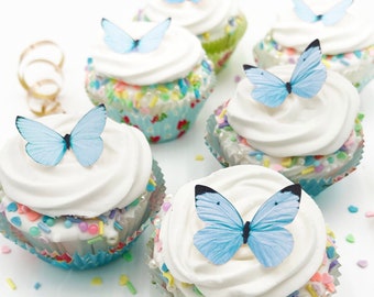 24 EDIBLE Pastel Butterflies  -  Cake & Cupcake toppers - Food Decorations - PRECUT and Ready to Use- Choice of color