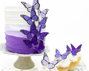 Wedding Cake Topper Edible Ombre Monarch Butterflies - Butterfly Cake & Cupcake Toppers - Food Decorations