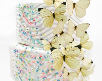 Wedding Cake Topper Edible Butterflies Pastel Choice of Color -  set of 15 - Cake & Cupcake Toppers - Food Decoration