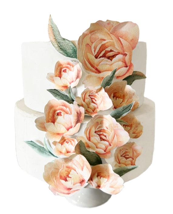 Edible Wafer Peony Flowers Choice of Color Cake & Cupcake toppers