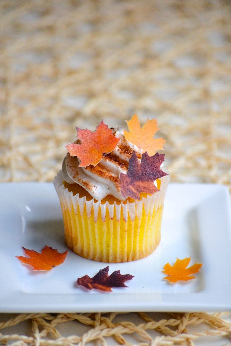 Wedding Cake Topper Itsy Bitsy Mini Edible Fall Leaves Set Etsy