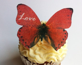 The Original EDIBLE BUTTERFLIES  - Love Personalized - Cake & Cupcake toppers - Food Decorations