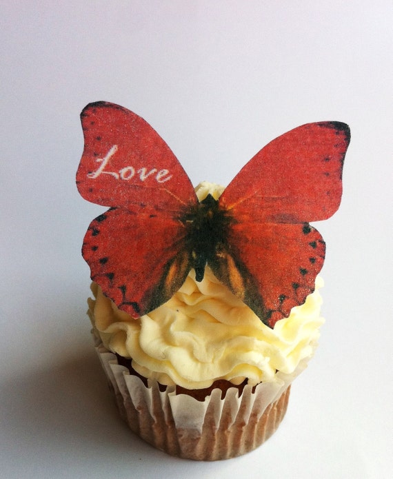 The Original EDIBLE BUTTERFLIES  - Love Personalized - Cake & Cupcake toppers - Food Decorations