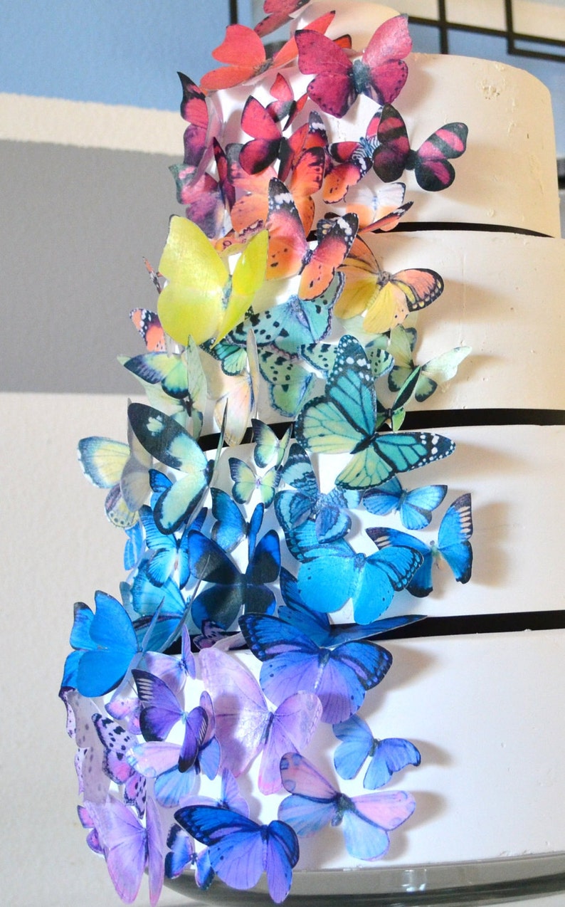 Wedding Cake Topper EDIBLE Butterflies for Wedding Cake Etsy Wedding Cake Topper EDIBLE Butterflies for Wedding Cake Etsy