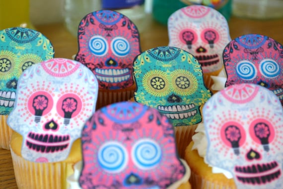 The Original Edible Skeletons - 1 doz Wafer Skulls - Cake & Cupcake toppers - Food Accessories Il_570xn