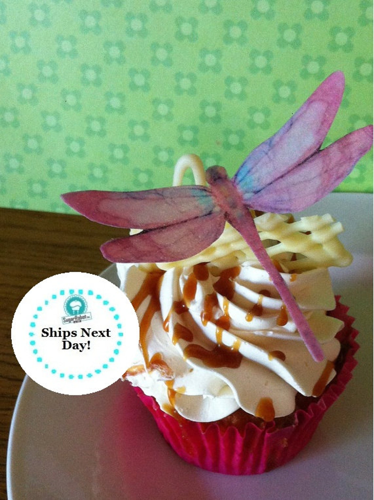 Wedding Cake Topper the Original EDIBLE DRAGONFLIES in Pink Etsy