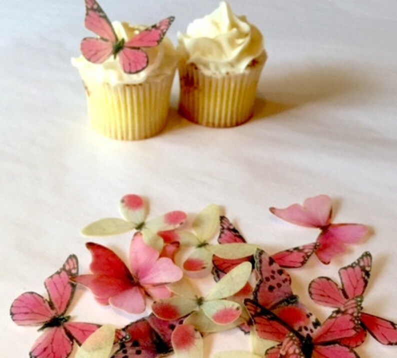 The Original EDIBLE BUTTERFLIES - Small Assorted Pink - Cake & Cupcake toppers - Food Decoration